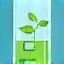 Science-led icon with test tube and leaf