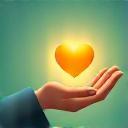 Icon of a hand holding a heart representing Wellness Coaching