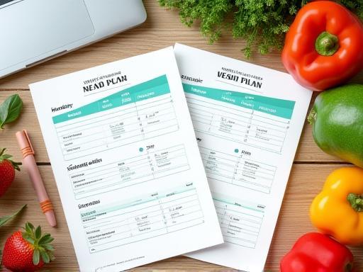 Personalised nutrition plan documents and healthy food